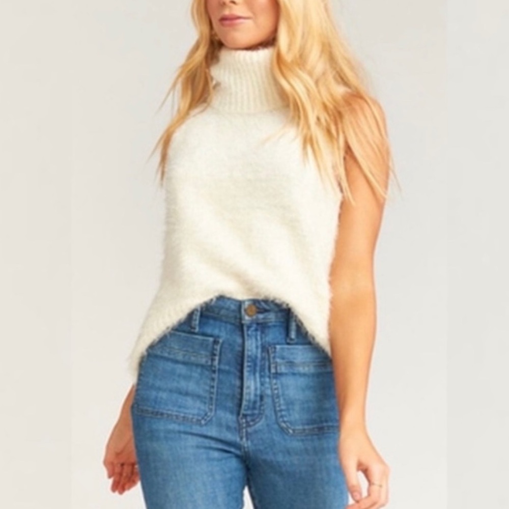 Show Me Your Mumu Fauna Fuzzy Cream Knit Tank